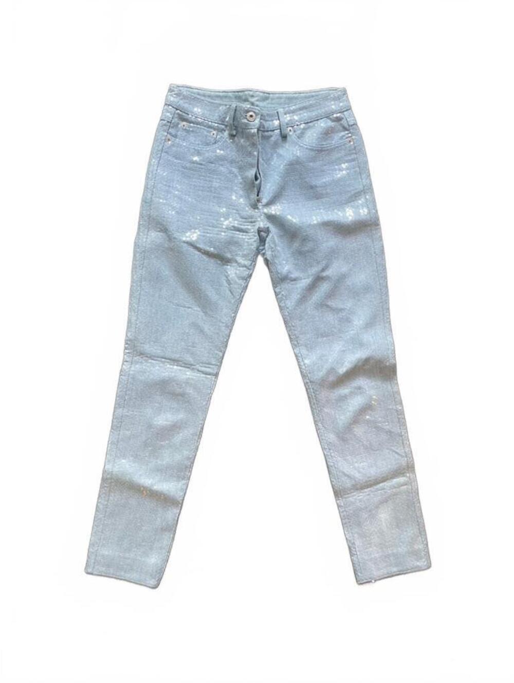 Vintage Moschino Couture Sequin Skinny Jeans Size 6 Italy
